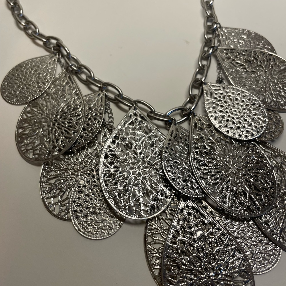 Silver Statement Necklace - Picture 2 of 3